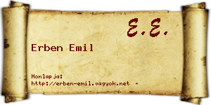 Erben Emil névjegykártya